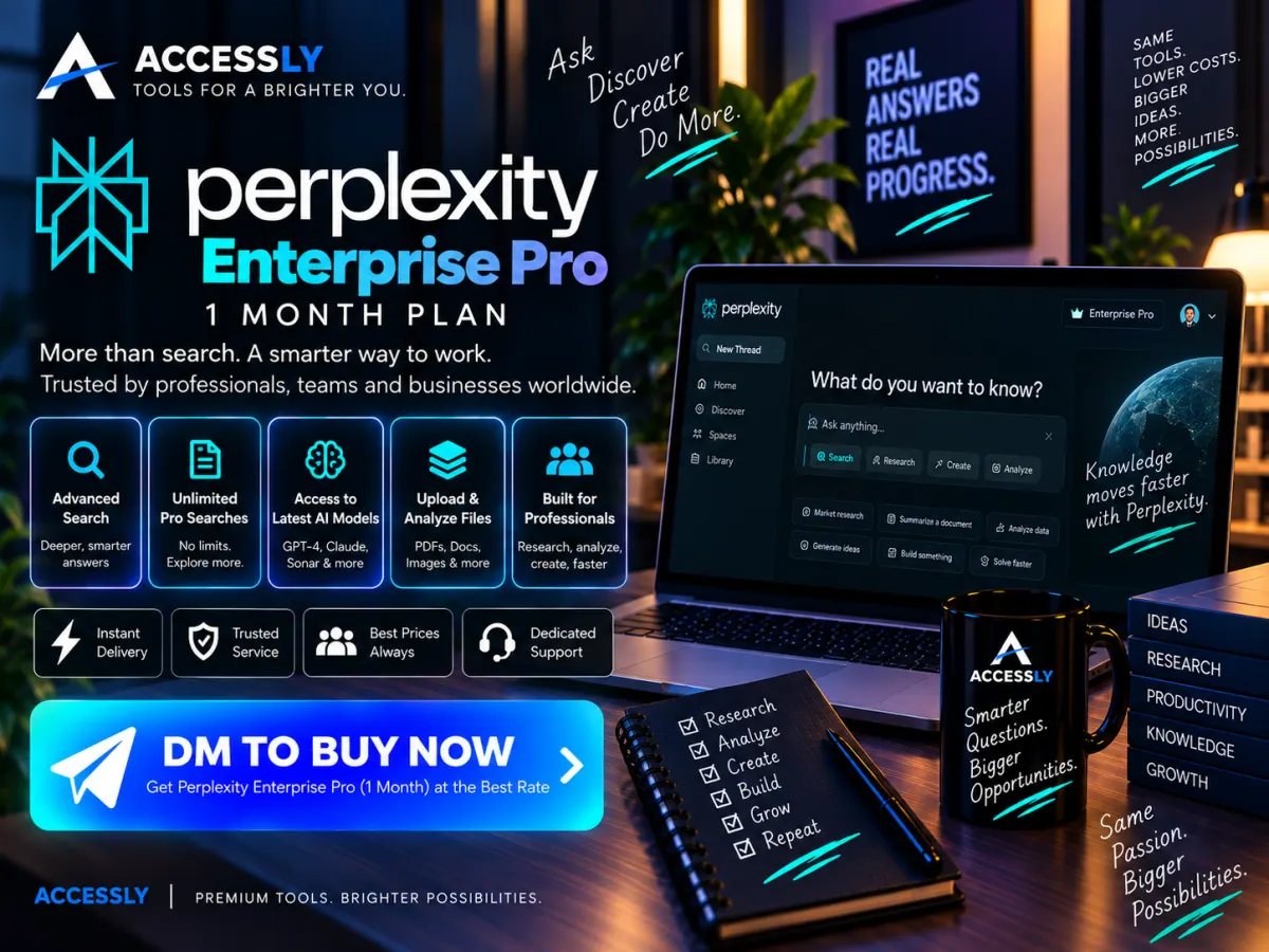 Perplexity Enterprise Pro 1 month plan creative