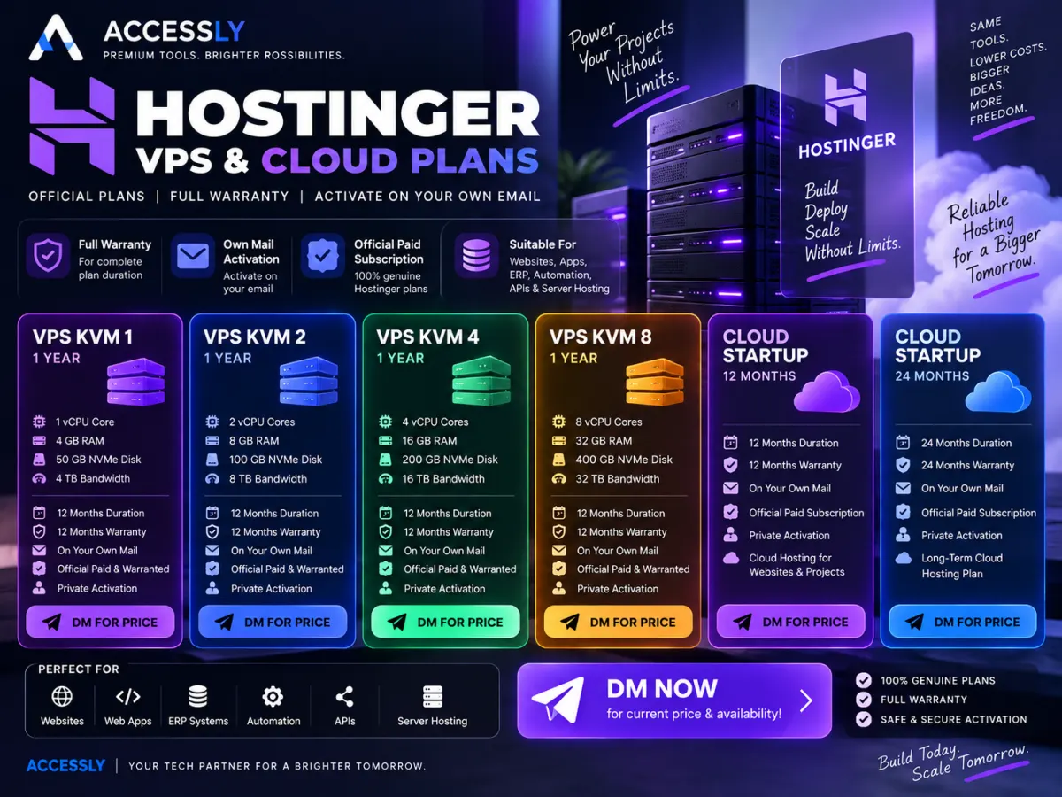 Hostinger VPS and cloud plans creative