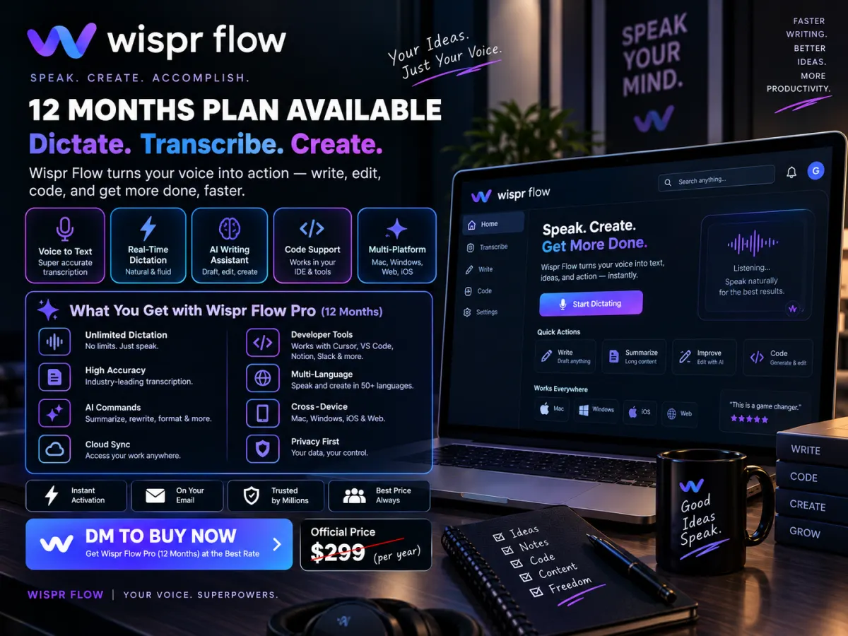 Wispr Flow dictation tool creative